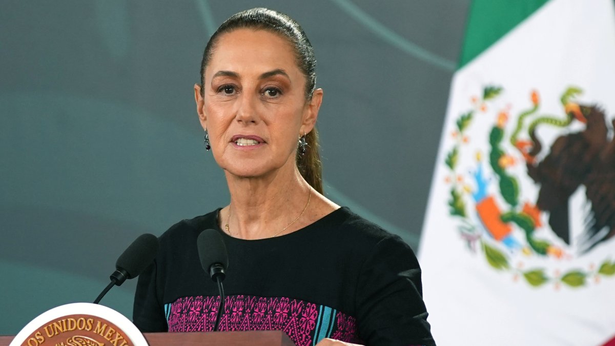 La presidenta mexicana Claudia Sheinbaum durante una conferencia de prensa en Acapulco.