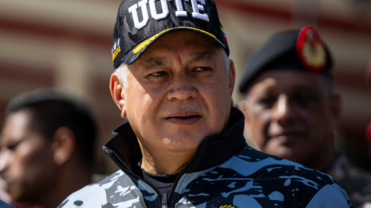 Diosdado Cabello, ministro de Interior y Justicia, durante una actividad oficial en Caracas, tras anunciar la incautación récord de drogas en Venezuela.