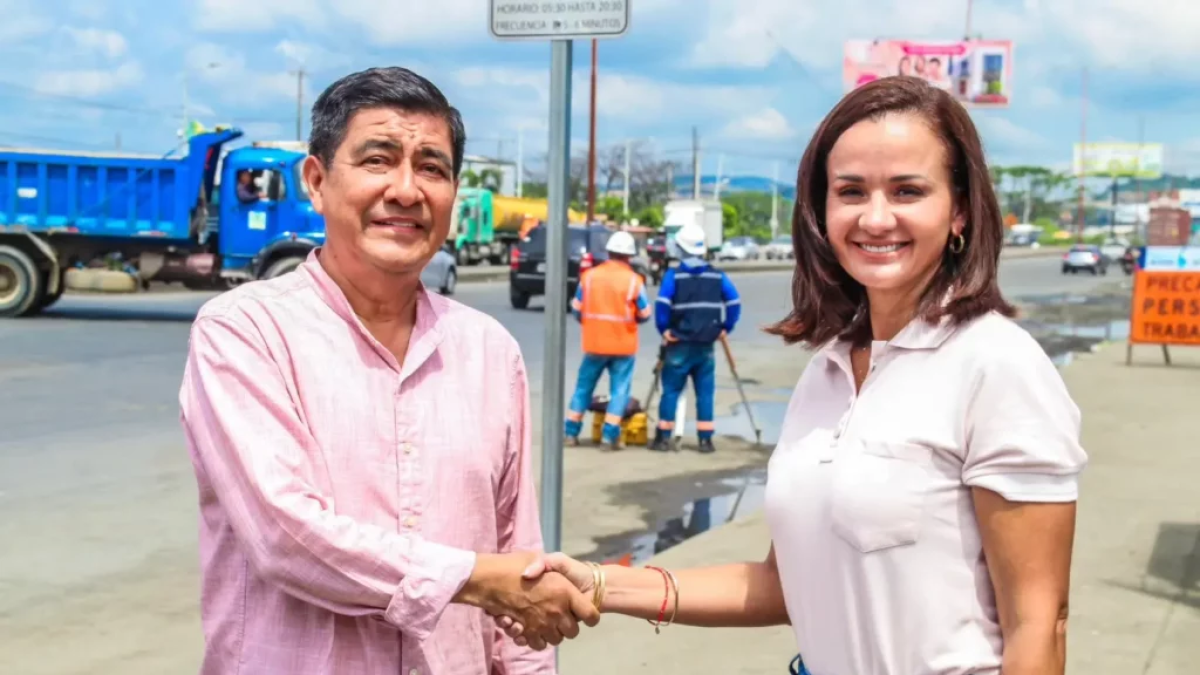 Wilson Cañizares, alcalde de Daule, y Marcela Aguiñaga, prefecta del Guayas.