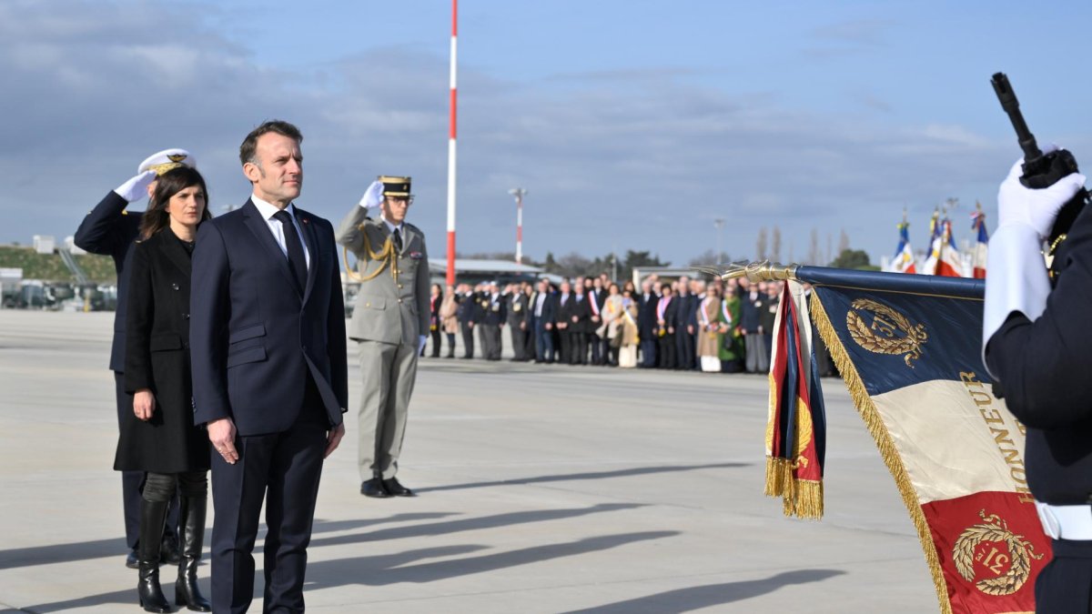 El presidente francés, Emmanuel Macron, este 15 de enero de 2026, en Istres.