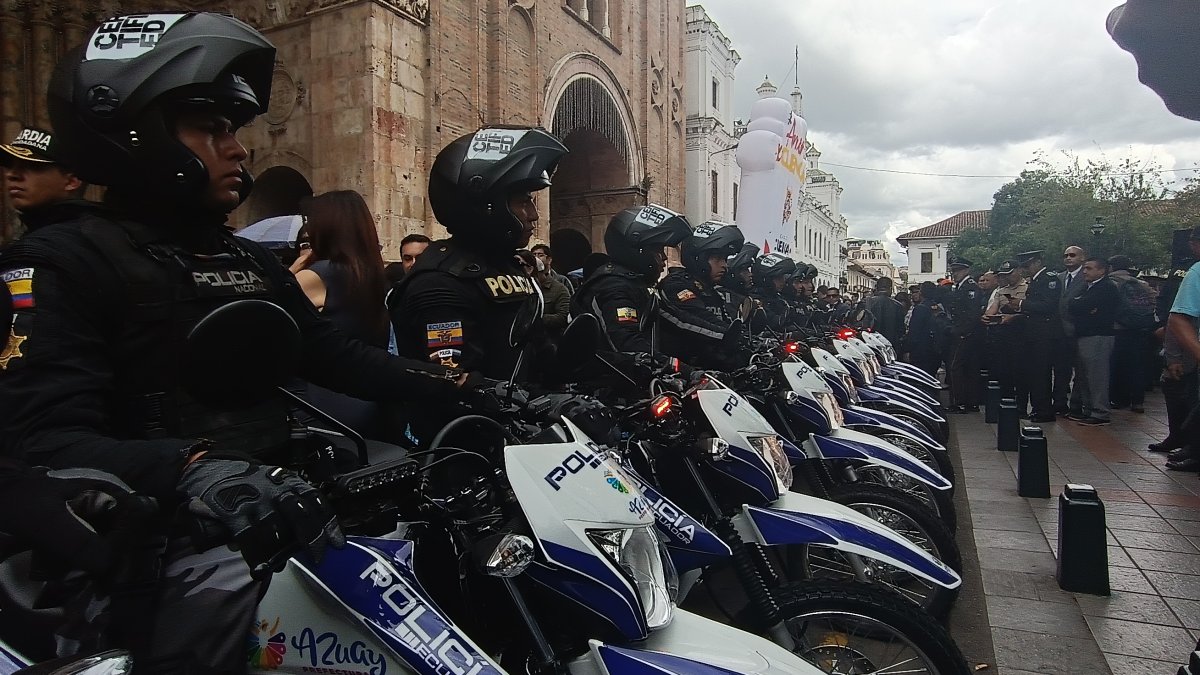 La 30 motocicletas fueron donas por la Prefctura del Azuay en el marco de la crisis carcelaria de 2024.