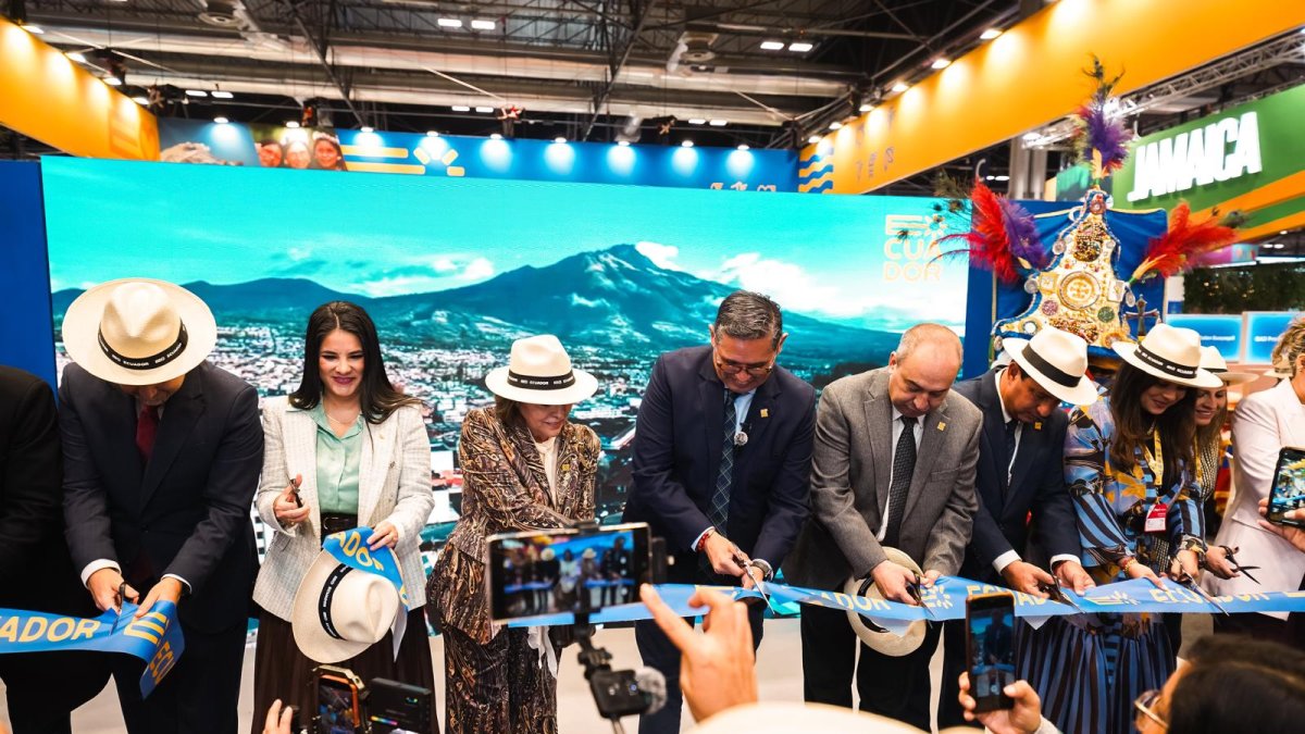 El estand de Ecuador en Fitur 2026 en Madrid, España, en la inauguración del evento.