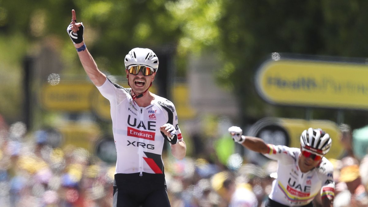 El Lagarto Narváez y su celebración con Jay Vine en Australia.