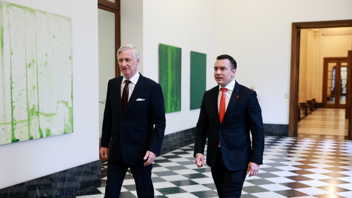 El presidente Daniel Noboa se reunió con el Rey Felipe del Reino de Bélgica.
