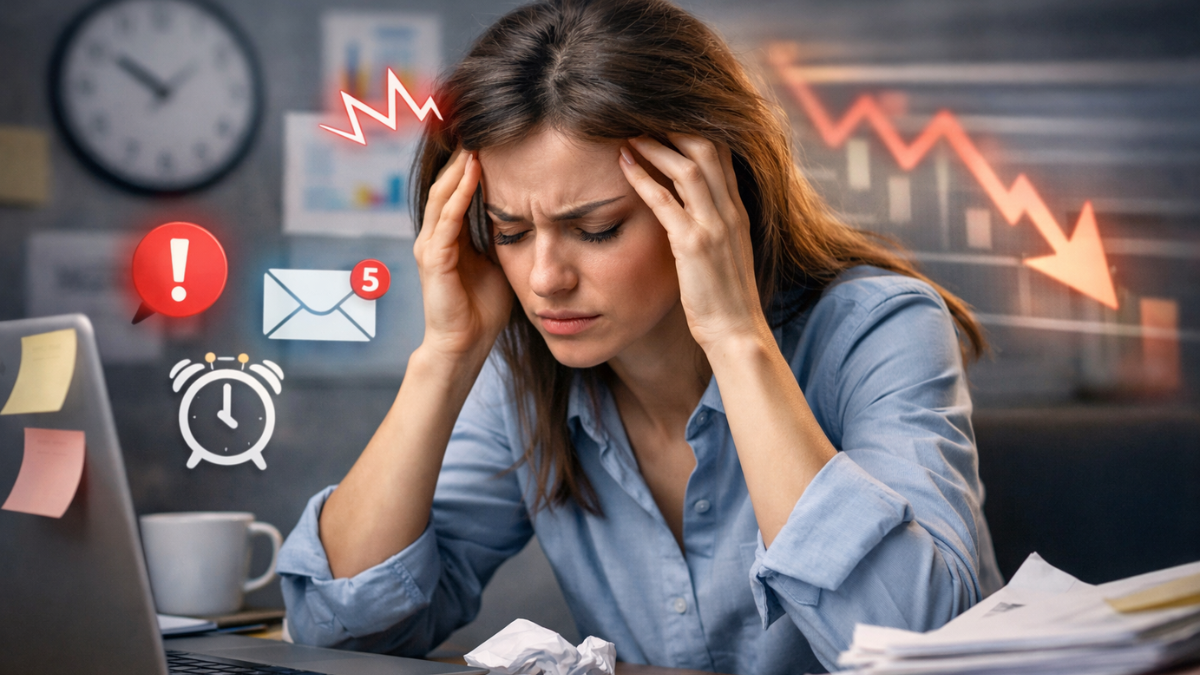 El estrés crónico puede afectar la concentración, el descanso y la salud emocional en la vida diaria.