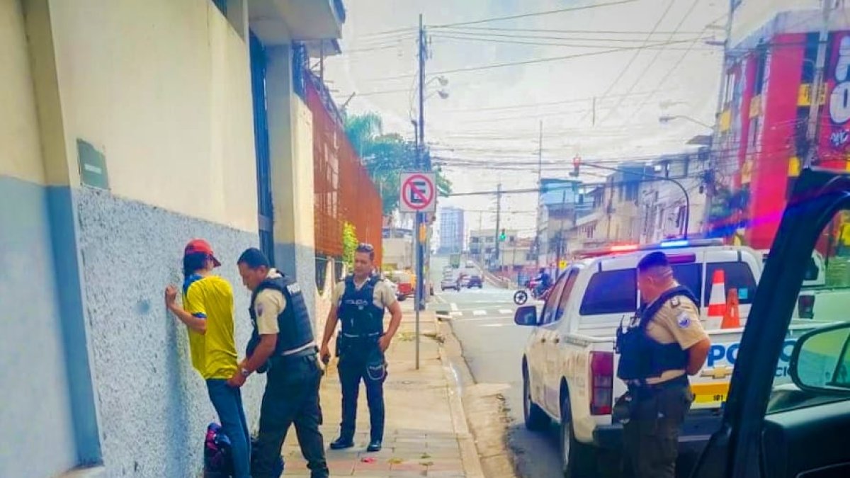 Momento de la captura del sospechoso.