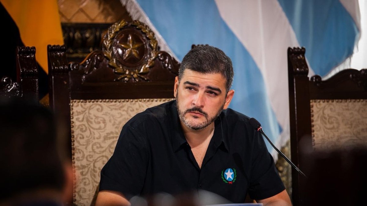 El alcalde de Guayaquil, Aquiles Álvarez, durante una sesión del Concejo Cantonal este jueves 29 de enero.