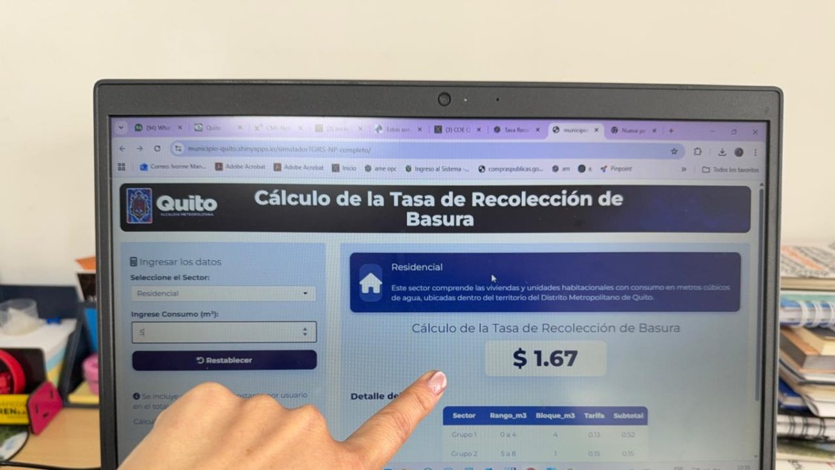 El simulador municipal permite conocer cuánto pagar por la tasa de recolección de basura según el consumo de agua.