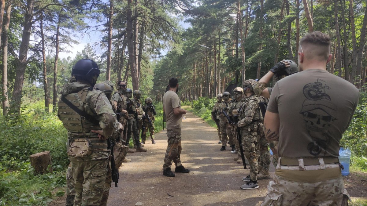 Soldados ucranianos durante un entrnamiento en Leópolis.