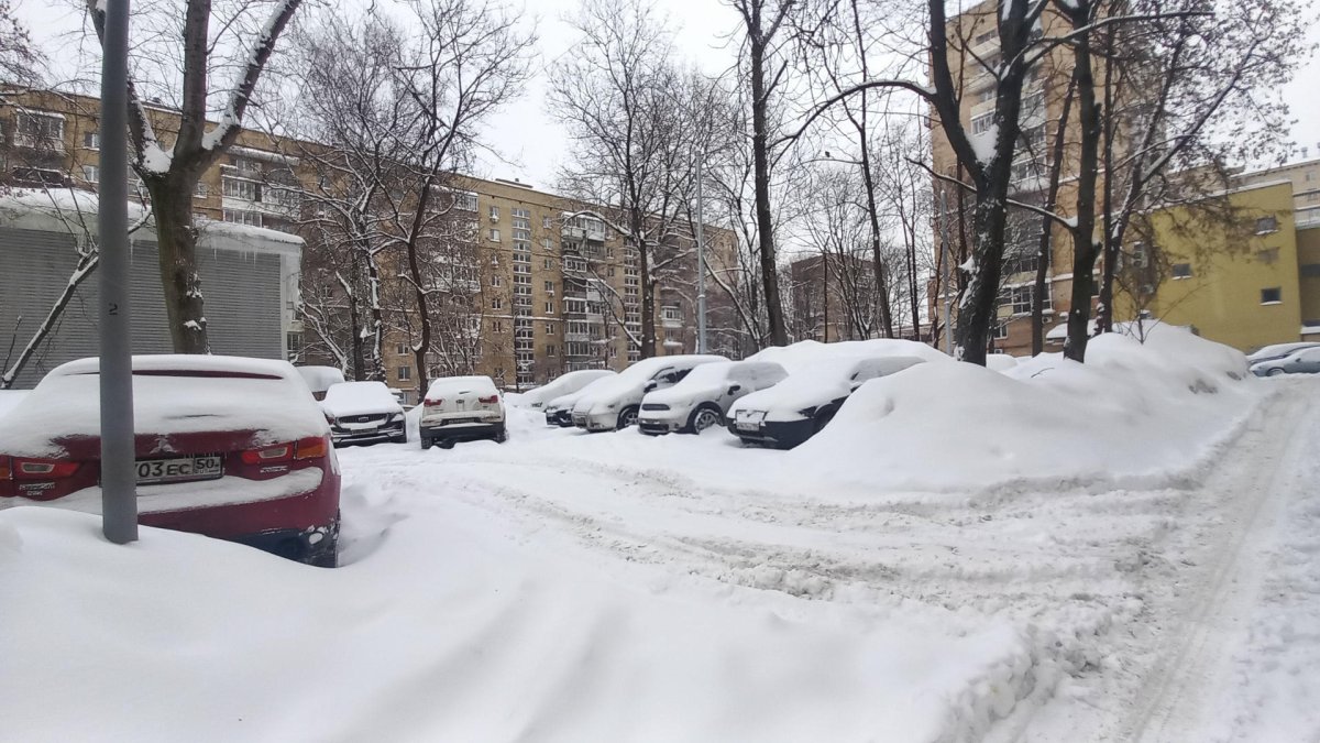 Imagen de una copiosa nevada en Moscú.