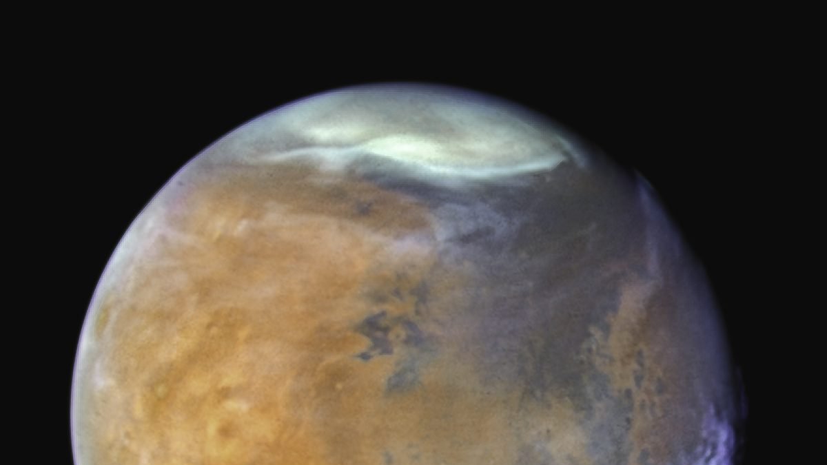 Marte. Combinación de imágenes de Marte tomadas por el telescopio espacial Hubble en 2024