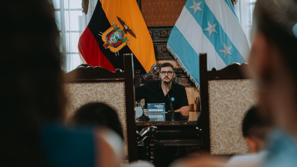 Aquiles Álvarez, alcalde de Guayaquil, en un acto público reciente de la ciudad.