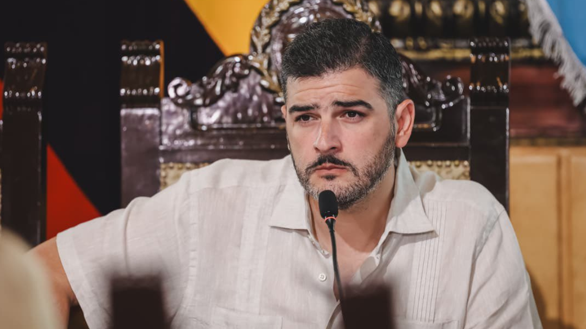 El alcalde de Guayaquil, Aquiles Álvarez, durante una intervención pública en un acto oficial.