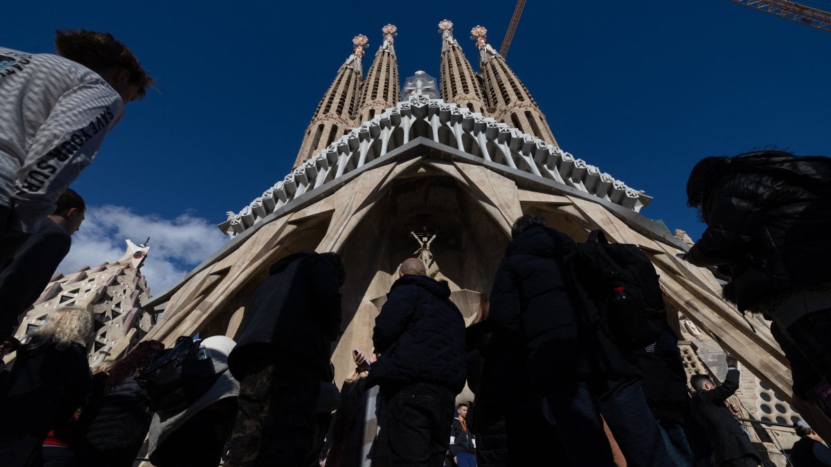 Iglesia. Una vista exterior de la Basílica de la Sagrada Familia, a inicios de este mes, n obra del arquitecto español Antoni Gaudí, en Barcelona.