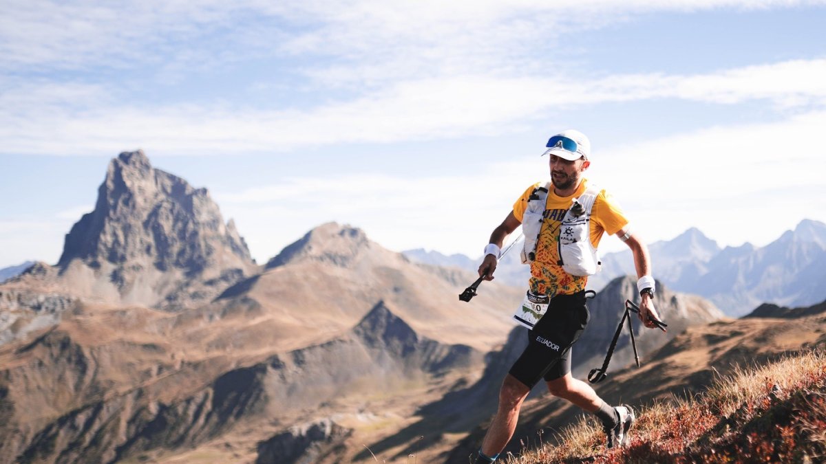 El ecuatoriano ultramaratonista en una de sus más recientes pruebas en las montañas.
