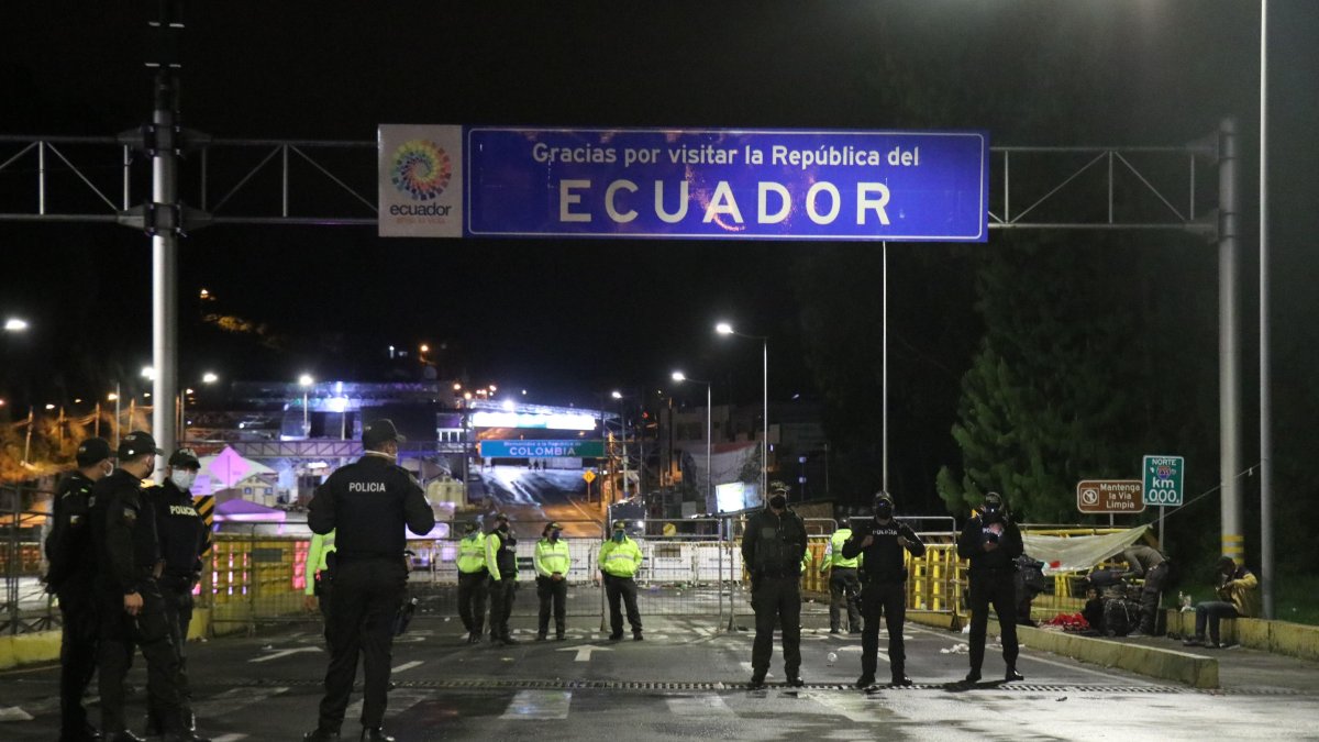El puente Rumichaca, frontera entre Ecuador y Colombia.