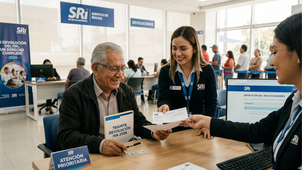 Adulto mayor realiza el trámite de devolución del IVA en el SRI, proceso que puede consultarse con número de cédula.