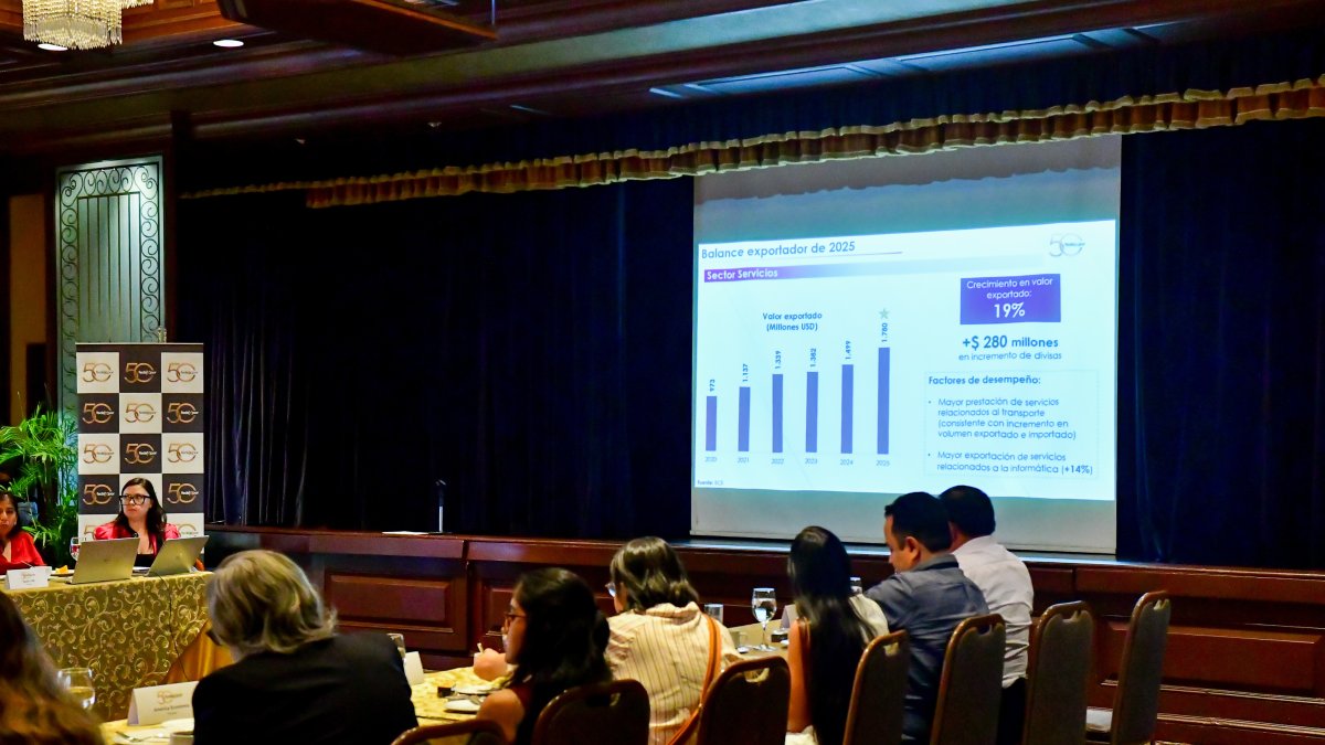 Xavier Rosero, presidente de la Federación Ecuatoriana de Exportadores, presentó el desempeño de las exportaciones ecuatorianas del 2025.