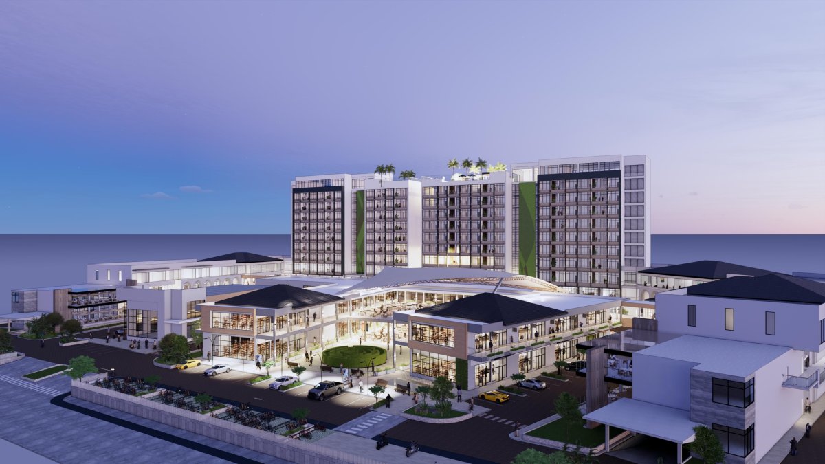 Así se visualiza la construcción de la obra inmobiliaria Blue Town; está prevista que se edifique en la vía a la Costa, al lado de la urbanización Puerto Azul.