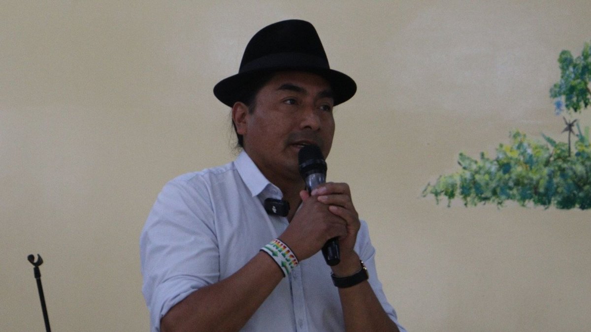 Leonidas Iza, presidente electo de la Ecuarunari, se pronunció frente al proyecto de ley de minería.