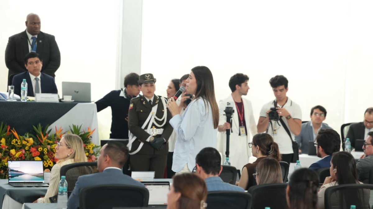 La asambleísta de ADN, Valentina Centeno, mocionó la aprobación del texto íntegro de la ley económcio urgente.