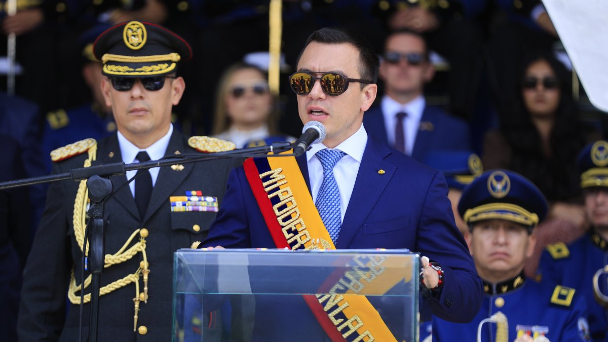 Daniel Noboa informó en cadena nacional los resultados del operativo internacional contra el narcotráfico.