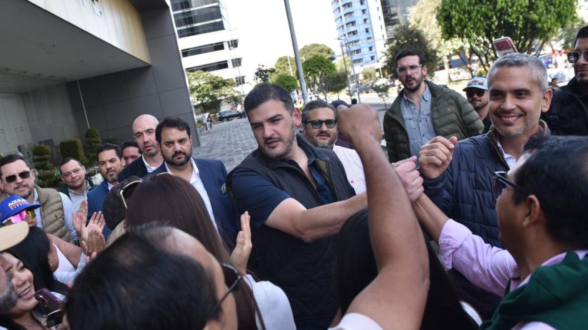 El alcalde de Guayaquil, Aquiles Álvarez, tras una audiencia en Quito.
