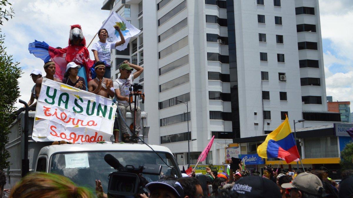 Yasunidos anunció que presentará una acción de inconstitucionalidad ante la Corte Constitucional por la nueva ley minera aprobada por la Asamblea.