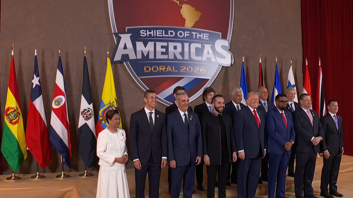 Presidentes latinoamericanos participaron de la cumbre Escudo de las Américas con el mandatario de Estados Unidos, Donald Trump.