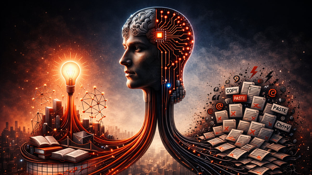 La inteligencia artificial amplifica las ideas… y también la falta de ellas. En la nueva era digital, pensar seguirá siendo una decisión personal.