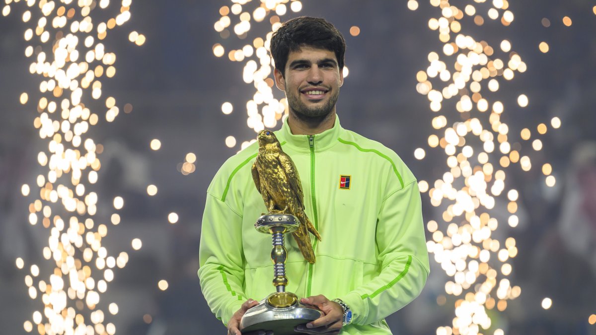 Carlos Alcaraz, tenista español, cuando conquistó el ATP 500 de Doha.