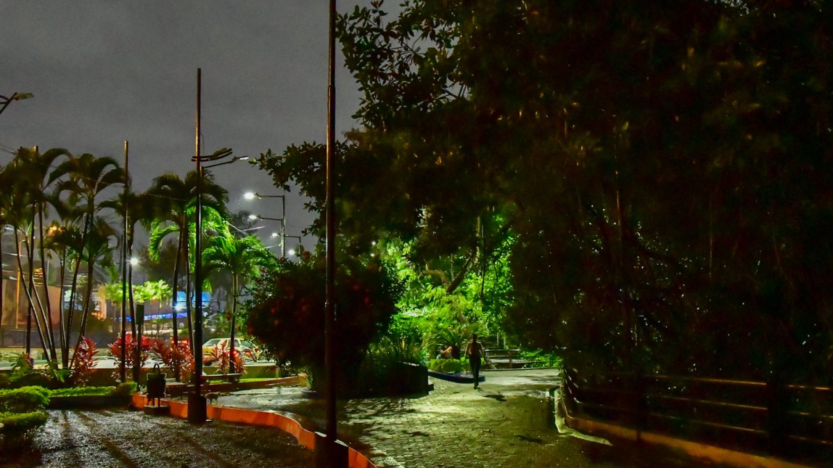 Situación. A lo largo del parque lineal hay espacios con luminarias dañadas, especialmente cerca de los juegos infantiles.