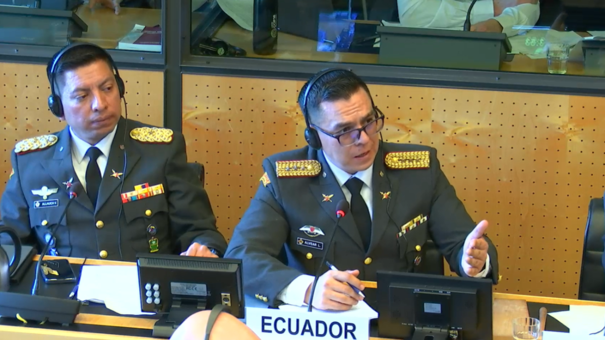 Leonardo Alvear (derecha9 durante su participación ante el Comité contra las Desapariciones Forzadas.