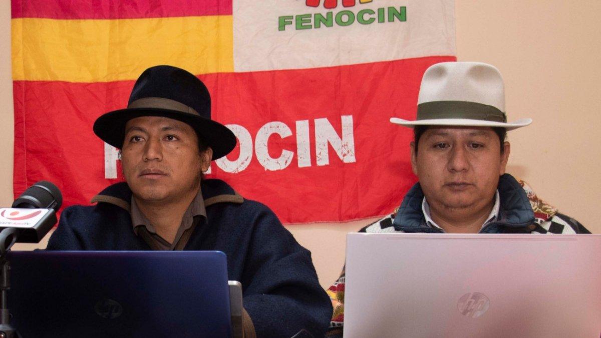 Guido Perugachi, presidente de la Fenocin (i), convocó a las organizaciones y colectivos a establecer una hoja de ruta para impulsar la revocatoria del mandato de Daniel Noboa.