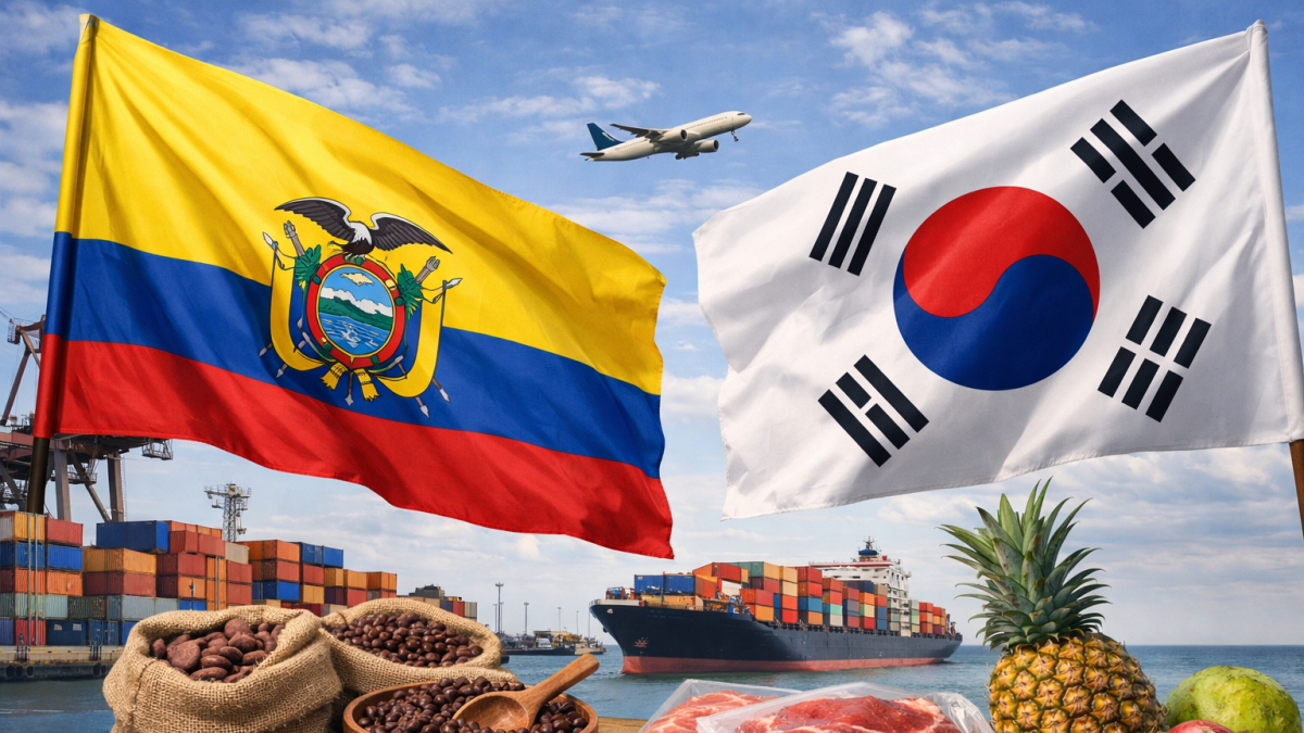 Exportaciones ecuatorianas como cacao, café, frutas y cárnicos apuntan a ingresar al mercado de Corea del Sur con beneficios arancelarios.