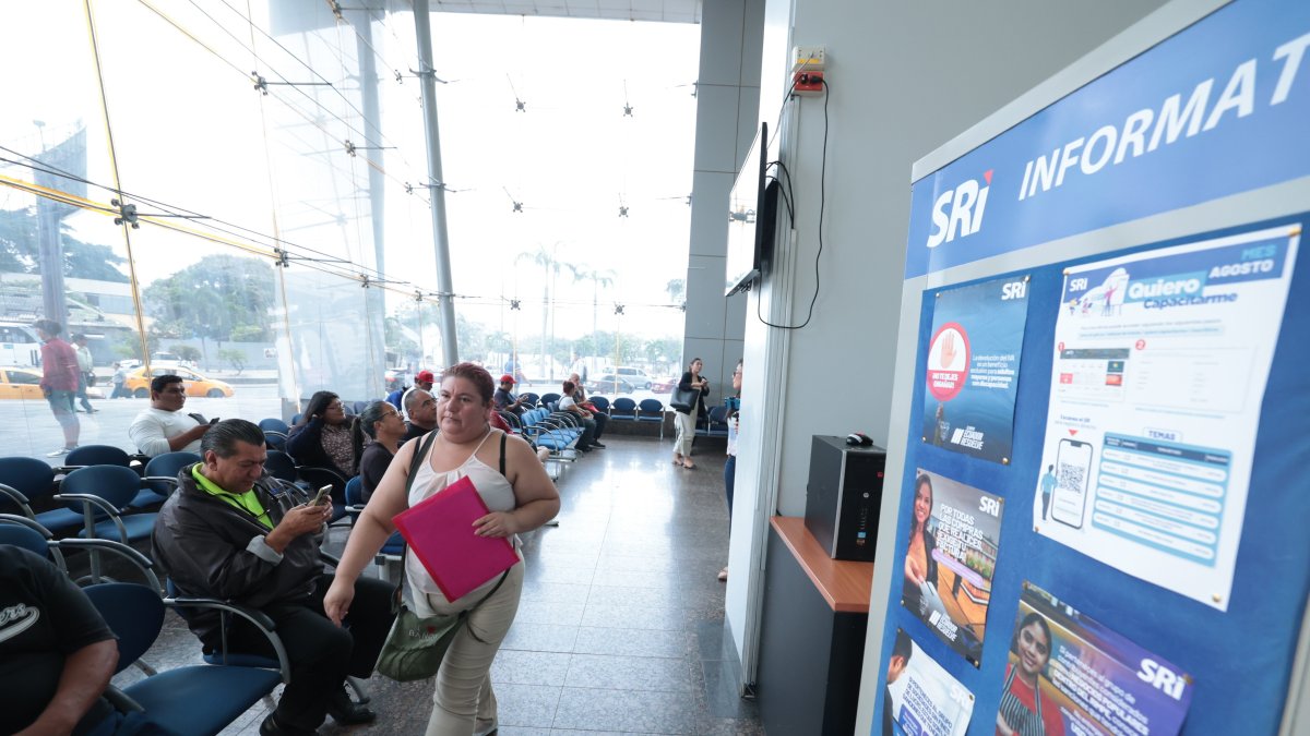 Ciudadanos hacen trámites en el Servicio de Rentas Internas.