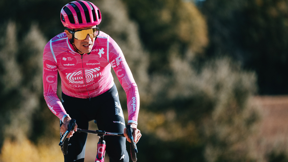 Richard Carapaz durante un entrenamiento.