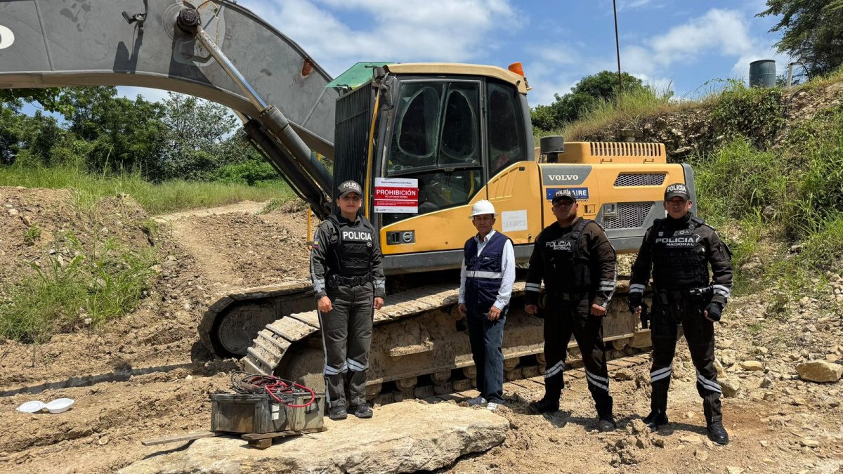 Operativo contra la minería ilegal, por parte de la Policía Nacional.
