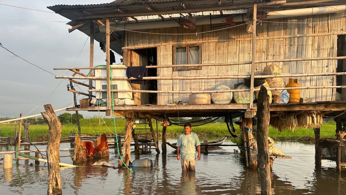 Uno de los recintos de Daule que está afectado por la inundación.