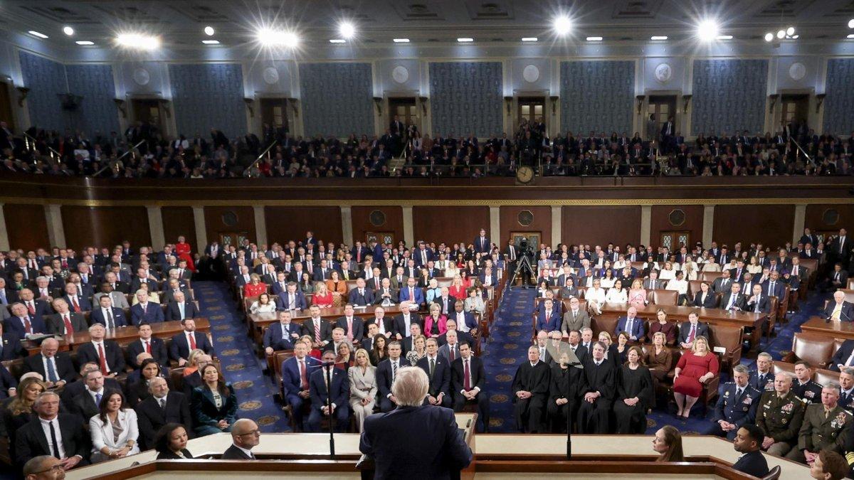 El presidente de Estados Unidos, Donald Trump, en la Cámara de Representantes del Capitolio de Estados Unidos en Washington.