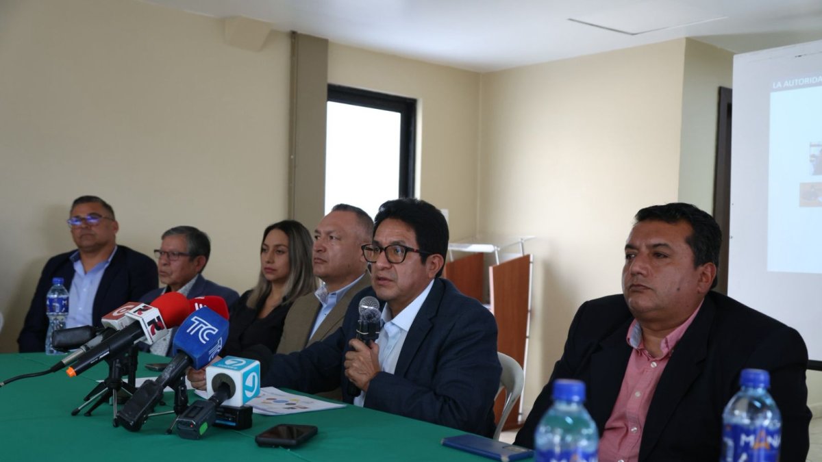 El gremio de transportistas durante una rueda de prensa este 24 de marzo de 2026.