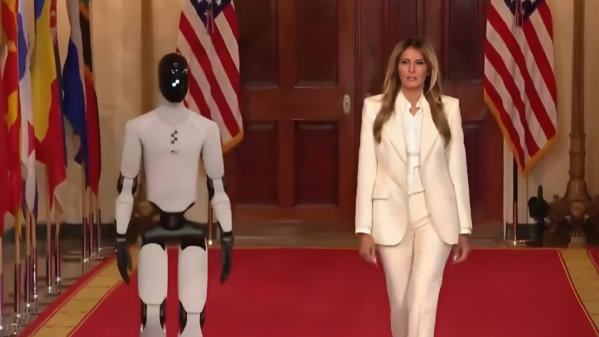 Tecnología y diplomacia: Melania Trump introduce robot humanoide en la Casa Blanca.