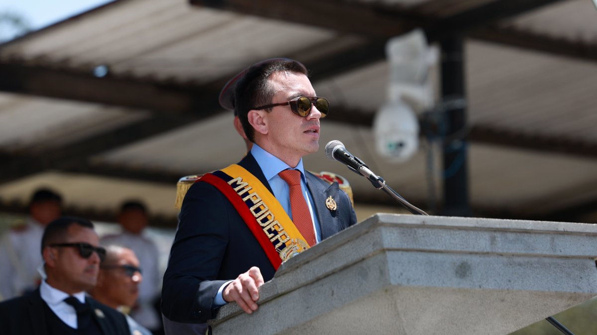 El presidente ecuatoriano Daniel Noboa Azín.