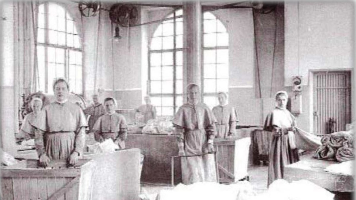 Lavadero del Asilo del Buen Pastor, en Estrasbusrgo, Irlanda, en 1932. Foto facilitada por la historiadora argentina Paula Brain.