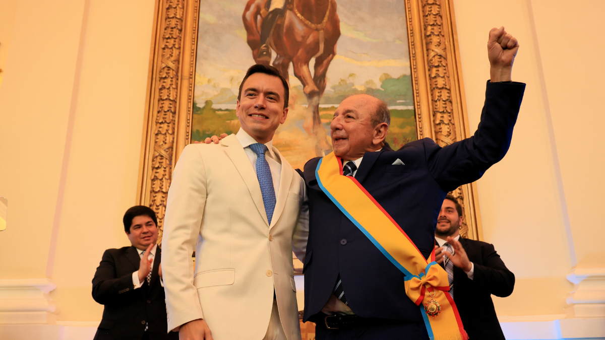 Daniel Noboa y su padre Álvaro Noboa, en una foto de archivo.