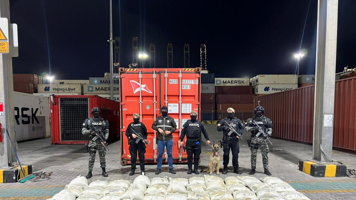 Una carga de 1,34 toneladas de clorhidrato de cocaína fue incautada en el puerto de Posorja
