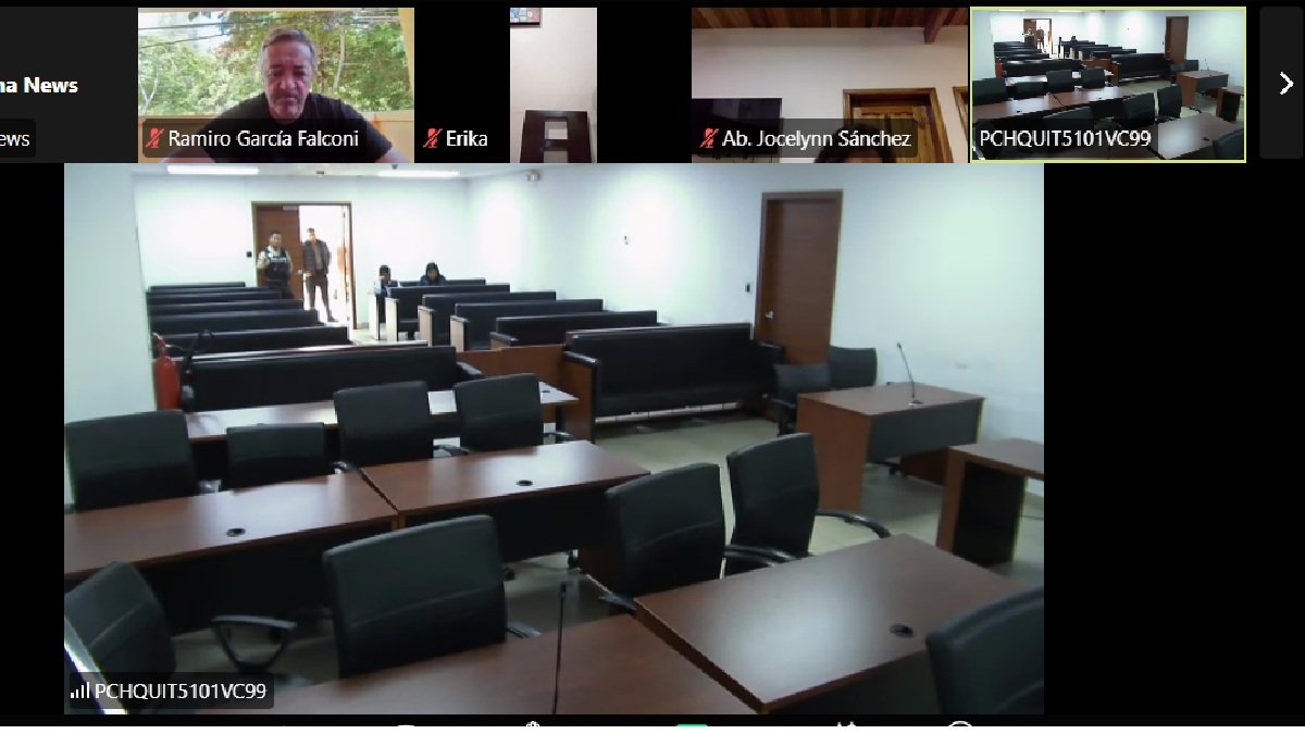 La audiencia de apelación de Aquiles Álvarez por el caso Goleada se desarrolla de forma virtual y presencial en la Corte Provincial de Pichincha.