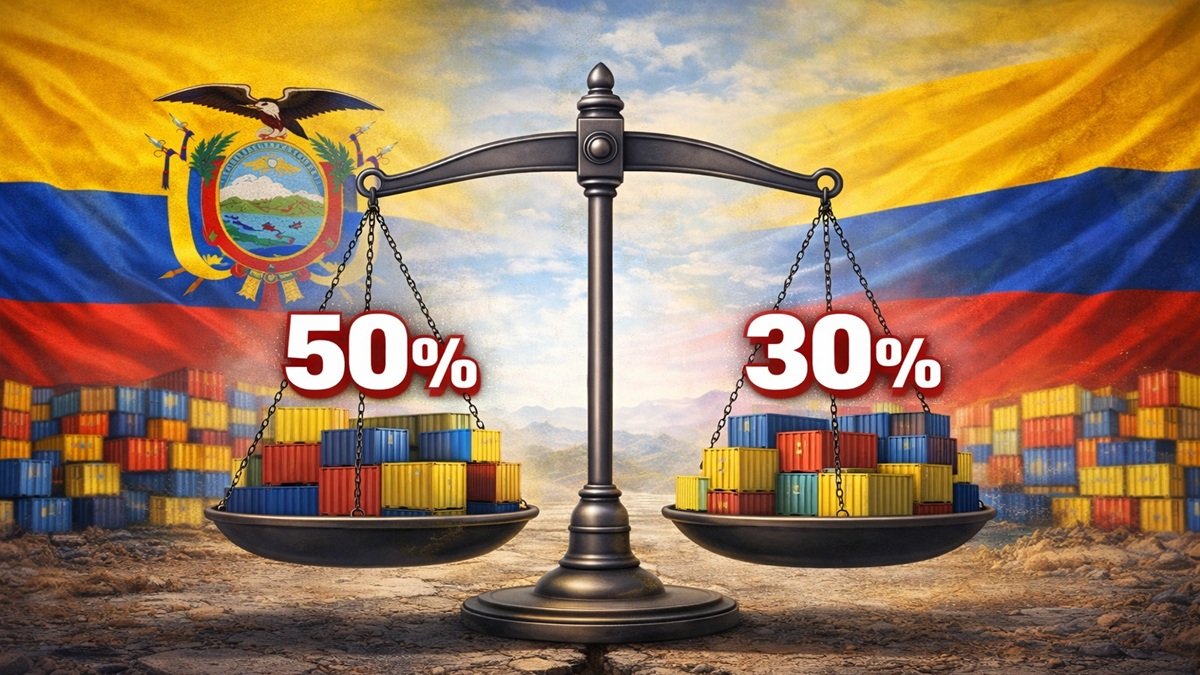 Ecuador aplica una tasa del 50 % a Colombia desde el 1 de febrero. El país vecino respondió con un arancel del 30 %.