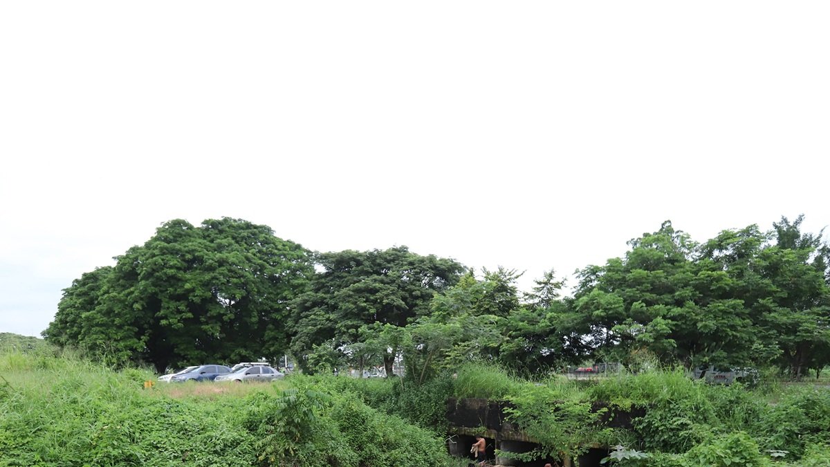 Familias acuden a un riachuelo en la vía a la costa para bañarse.