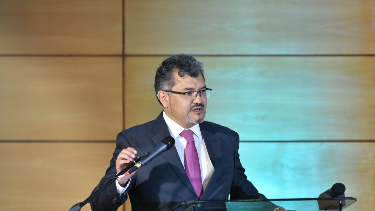 El presidente de la Corte Constitucional Alí Lozada en la sesión de este 27 de febrero.